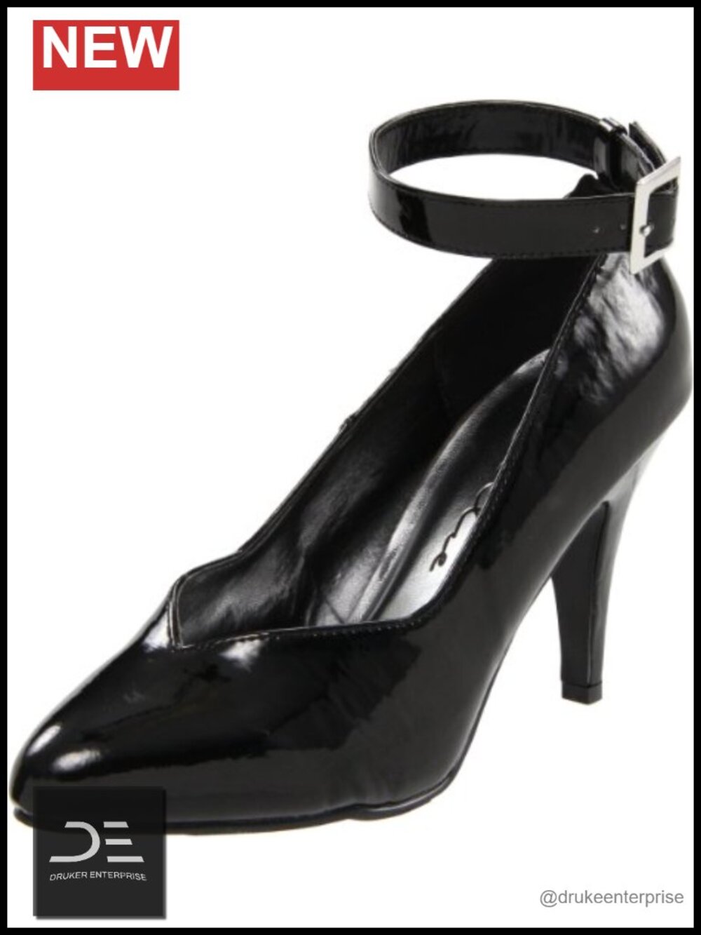 Women's Synthetic Stiletto Heel Pump Shoes with Ankle Strap